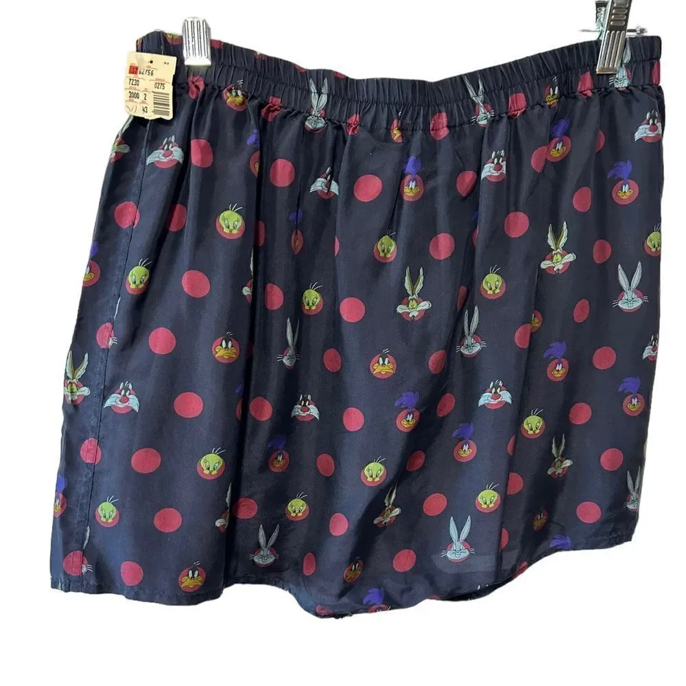 Vintage Looney Tunes Mania Navy Silk Boxers